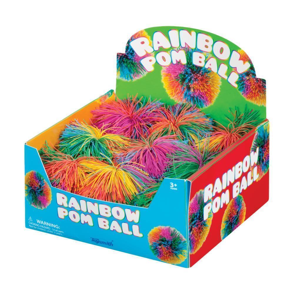 Colorful Rainbow Pom Stress Relief Ball for Work and Fun