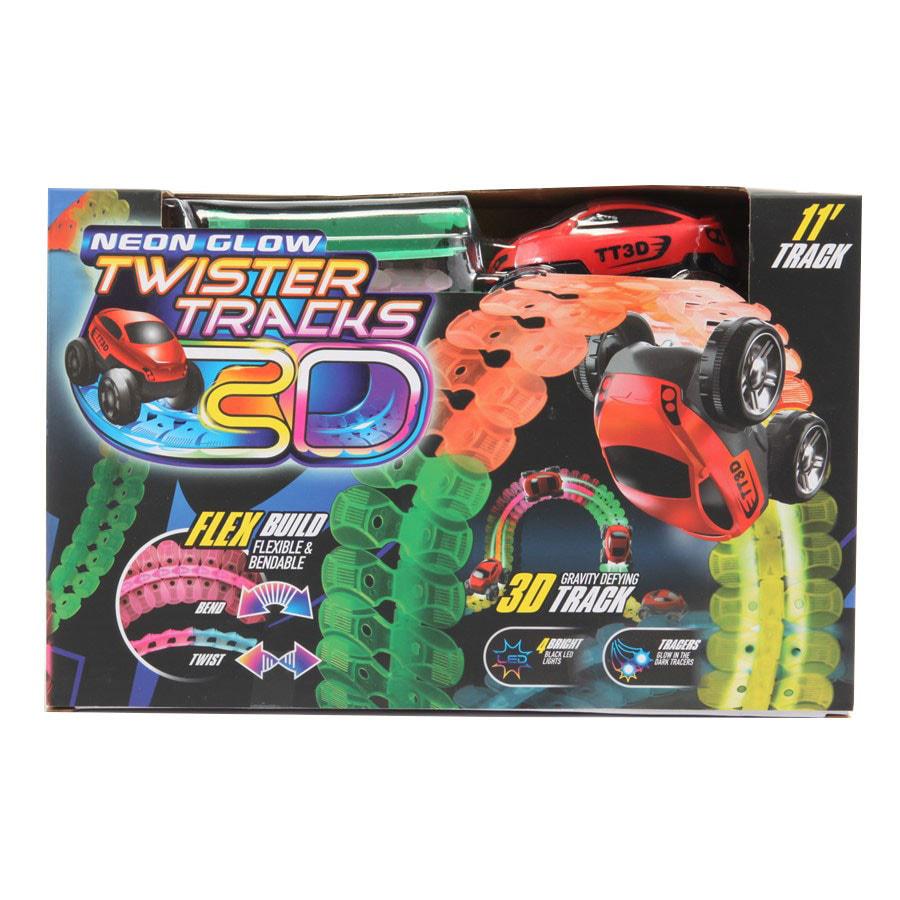 3D Neon Glowing Twister Race Tracks Set for Kids