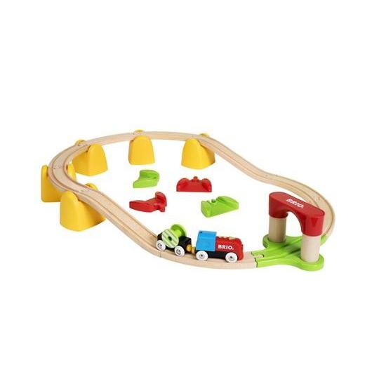 My First Wooden and Plastic Multicolor Railway Train Set for Toddlers Aged 18 Months and Above