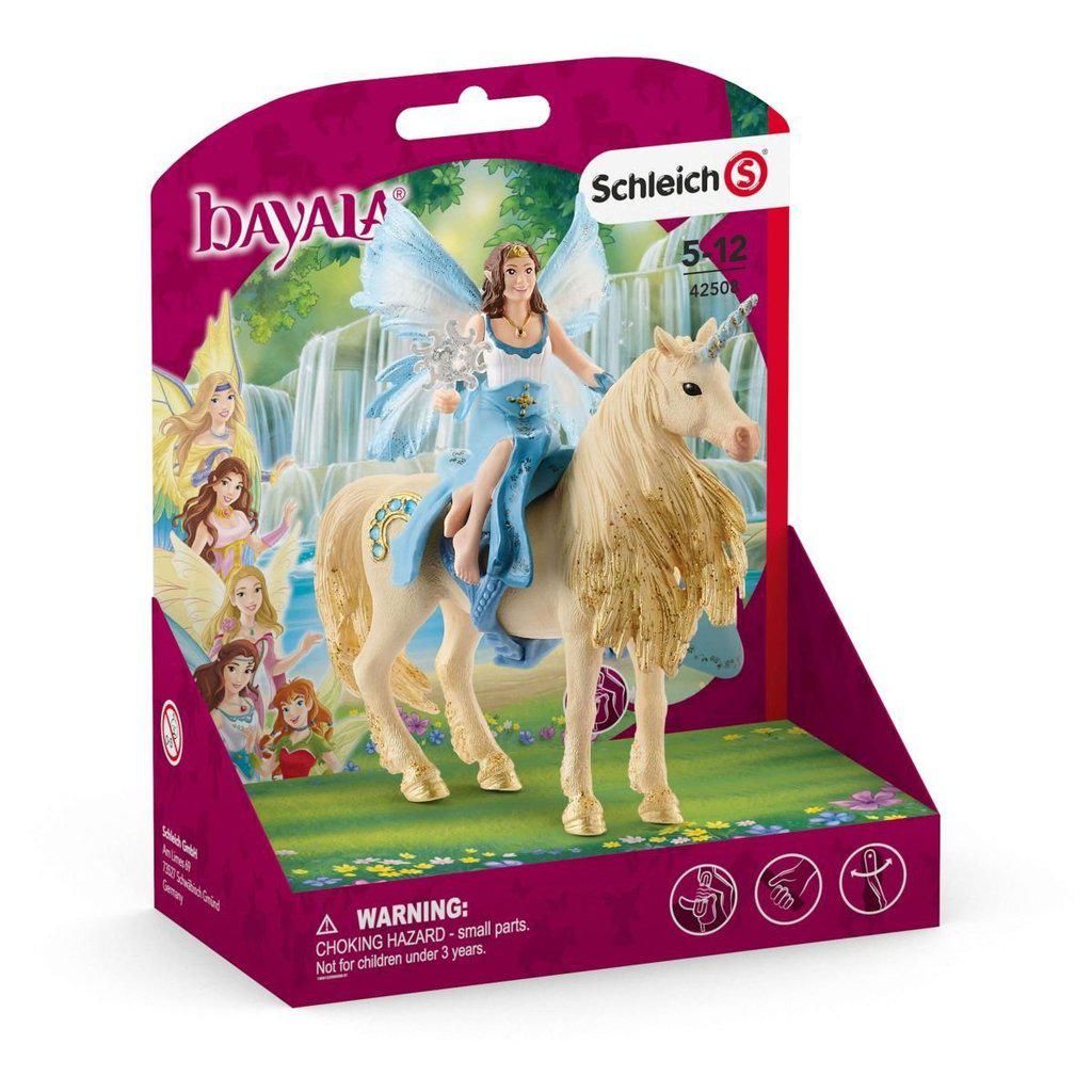 Schleich Eyela Figure Riding on a Majestic Golden Unicorn Toy